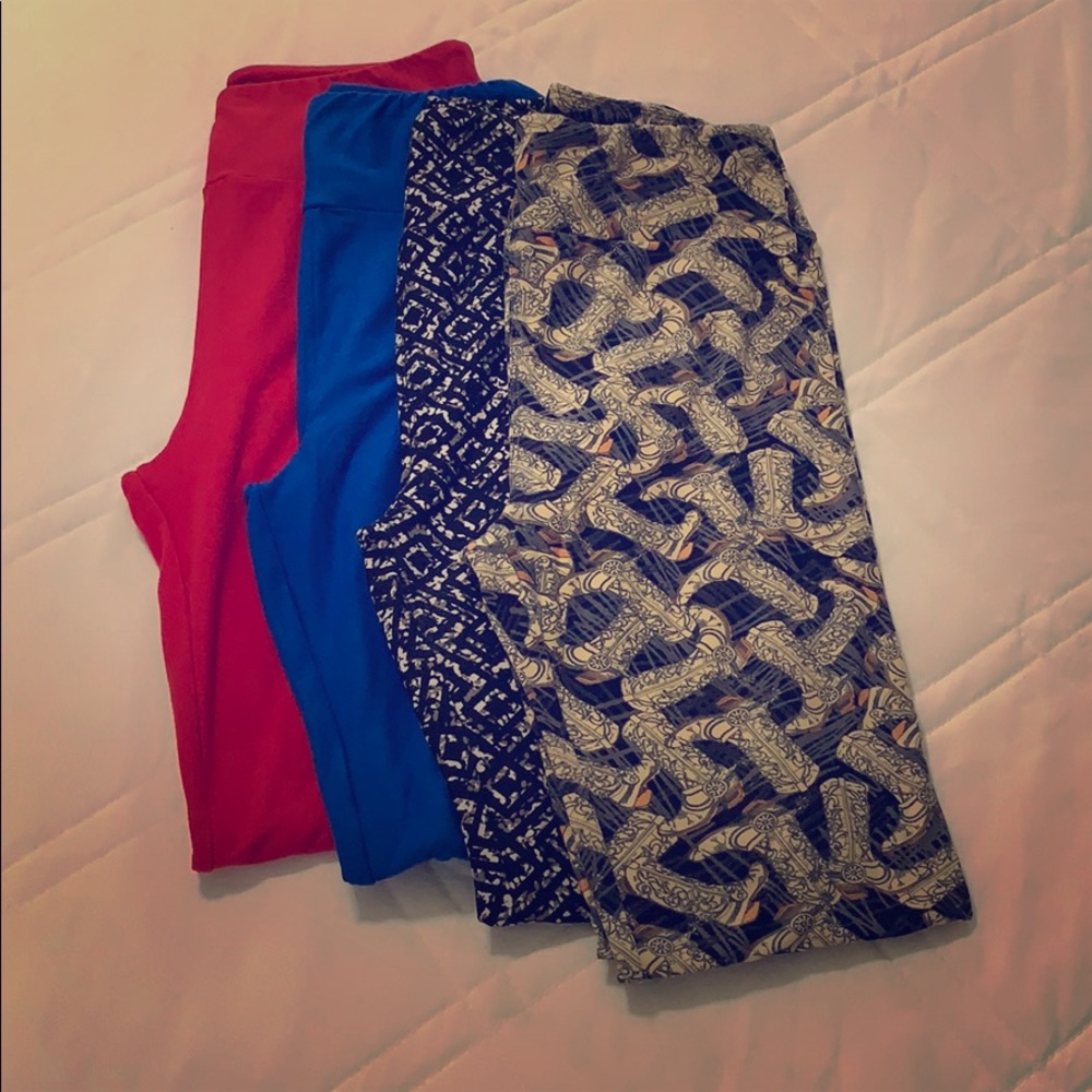 ⭐LuLaRoe Leggings Lot of 4 One Size